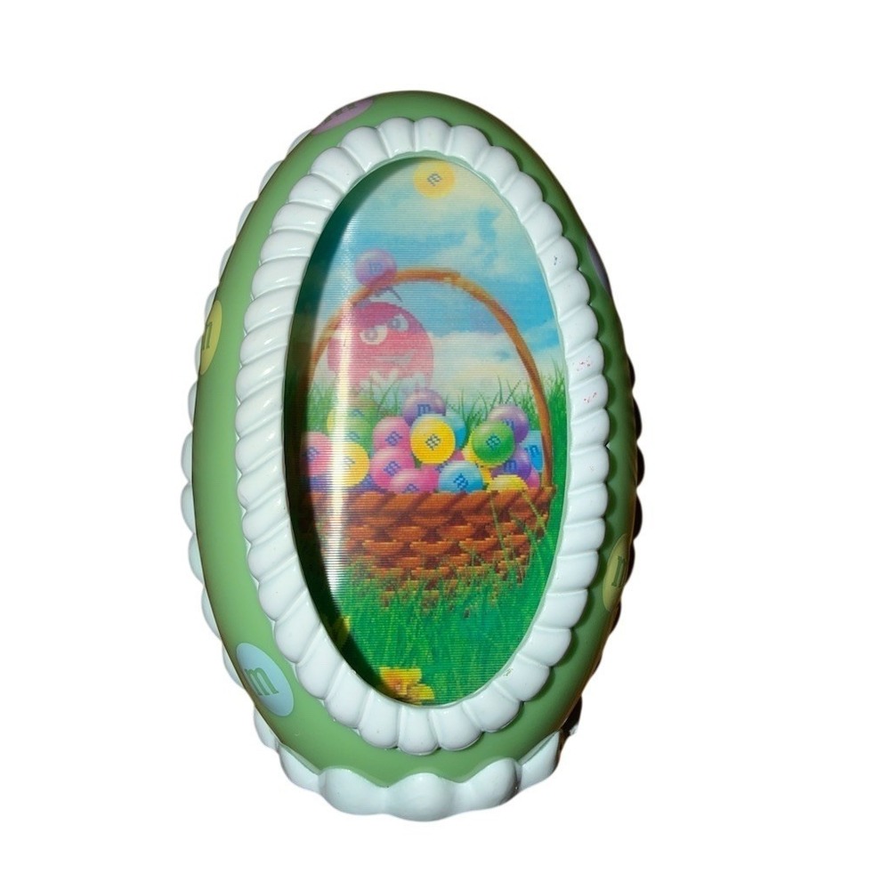 M&M's Easter Peek & View Egg Candy Container Green Happy Easter Lenticular